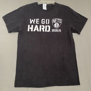 Brooklyn Nets Shirt Mens‎ Medium Black We Go Hard NBA Basketball NY Delta Pro